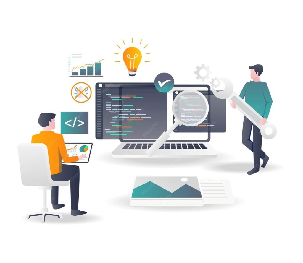 Web development and coding illustration