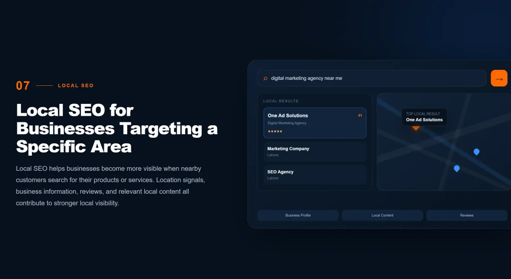 Local SEO for businesses targeting a specific area