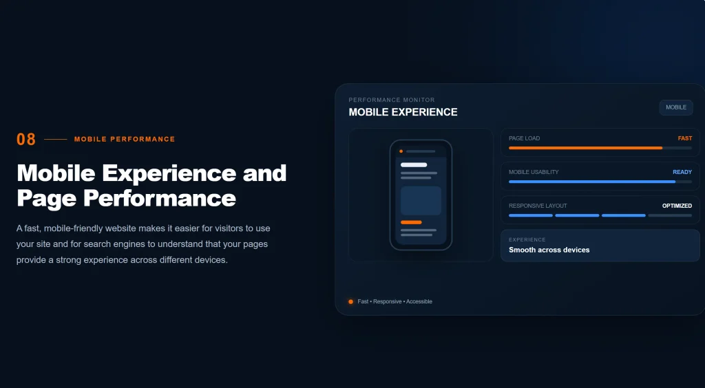 Mobile experience and page performance for SEO