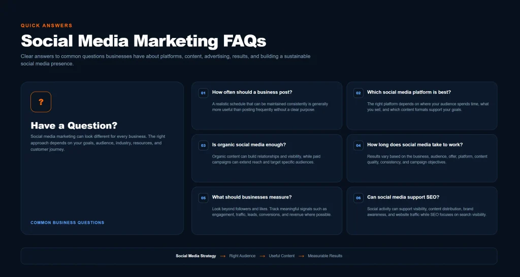 Frequently asked questions about social media marketing for businesses