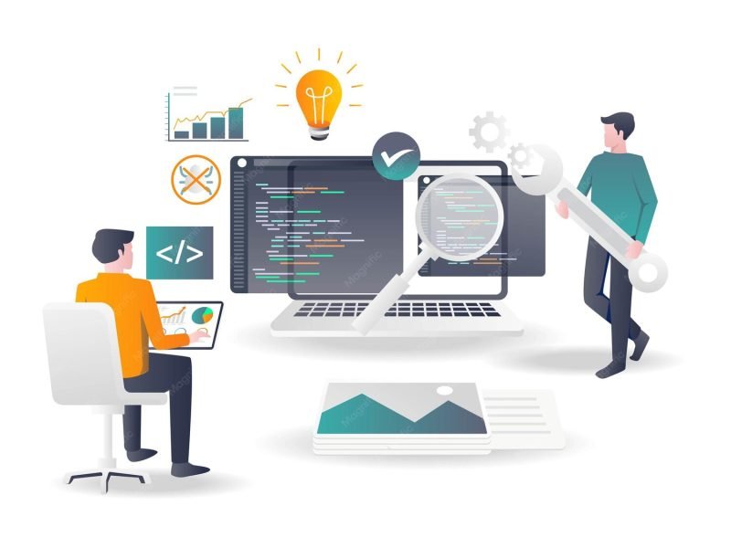 Web development and coding illustration